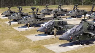 Feared US amp German Attack Helicopters Take off and Fly Together [upl. by Lanna]