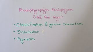 Rhodophyceae classification general characters pigments bsc botany handwritten notes video [upl. by Julieta]