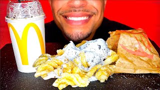 McDonalds Oreo McFlurry Ice Cream Taco Bell Cinnamon Twist Treats Animal Style Eating Show ASMR [upl. by Chimene184]