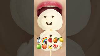 ASMR EMOJI FOOD ⛄️🌈🍓🍊🍋🍏🍑🍌🍄🍦마시멜로 이모지 먹방 sped up [upl. by Ashman]