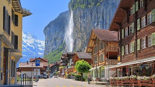 Lauterbrunnen 4K  The Most Beautiful Village in Switzerland  Travel Vlog 4K Video Ultra HD 60fps [upl. by Newbold]