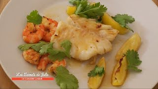 Recette  Cabillaud et crevettes au miel d’AndréClaude  Les Carnets de Julie  Le canard laqué [upl. by Avonasac]