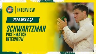 Schwartzman Q2 postmatch interview  RolandGarros 2024 [upl. by Laktasic785]