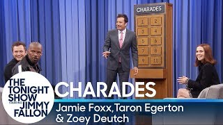 Charades with Jamie Foxx Taron Egerton and Zoey Deutch [upl. by Vasquez]