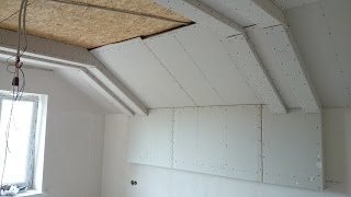 потолок из гипсокартона 9 Сдвоенные короба с переходом в настенную панель Drywall ceiling [upl. by Ocirderf]