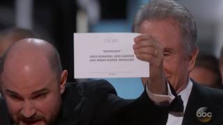 Oscars blunder Wrong film announced for Best Picture [upl. by Ahsatal28]