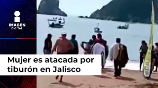 Tiburón le arranca una pierna a turista en playa de Melaque Jalisco [upl. by Jaynes685]