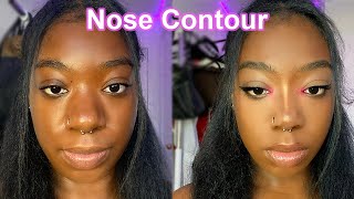 How To Contour Your Nose For Beginners ♡ dark skin friendly ♡ [upl. by Adnirim242]