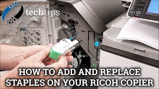 How to add and replace staples on your Ricoh copier  Office Systems Tech Tips [upl. by Yelssew]