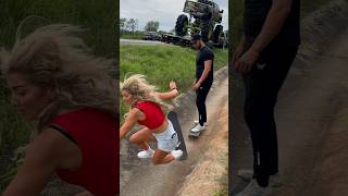 Slam princess 💥👸🏼😂 🛹 slam wipeout fail funny skateboarding skate skatergirl offroad [upl. by Hinman]