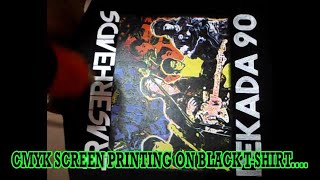 CMYK SCREEN PRINTING ON BLACK TSHIRT [upl. by Derraj]