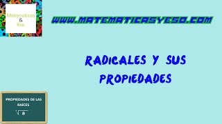 RADICALES Y SUS PROPIEDADES HD [upl. by Castora840]