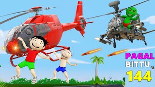 Pagal Bittu Sittu 144  Helicopter Wala Cartoon  Gadi Wala Cartoon  Bittu Sittu Toons [upl. by Uuge]