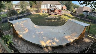 DIY Backyard Halfpipe  Part 3  BMX Skateboard Scooter Rollerblades [upl. by Tadio]