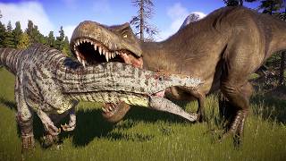 CARNIVORE DINOSAURS BATTLE ROYALE IN NORTHWEST USA  Jurassic World Evolution 2 [upl. by Erbas552]