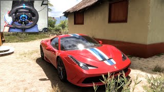 Ferrari 458 Speciale  Forza Horizon 5  Steering Wheel Gameplay  Logitech G923 [upl. by Treacy]