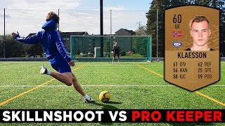 HOW GOOD IS A 60 RATED KEEPER IN REAL LIFE skillNshoot vs Pro Goalkeeper [upl. by Norred900]