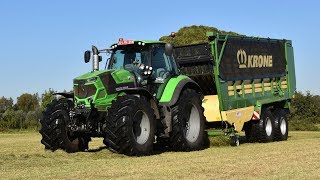 DeutzFahr 7250ttv amp Krone ZX430GD opraapwagen  Loonw TJampens [upl. by Treiber706]