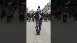 Drum Majors lead Massed Pipe Bands marching through Alness in Ross amp Cromarty Scotland 2023 shorts [upl. by Feldt]