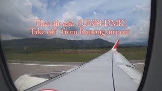 Thai air asia UNNDMK Take off from Ranong Airport [upl. by Atiroc]