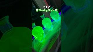 DIY GLOWING SKULLS 💀 This Halloween decor is so easy and fun diyhalloweendecor halloweendiy [upl. by Llehcnom]