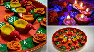 Decoration of Aarati Thali with Dough  Pooja Thali Decoration [upl. by Gonzales]