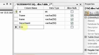 AspNet tutorial in tamil part  11 create table in SQL server [upl. by Matthiew]