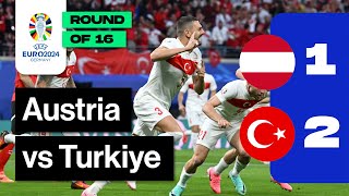 AUSTRIA VS TURKIYE 12  EURO 2024 GERMANY RESULTS  ROUND OF 16 [upl. by Aryhs]