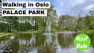 Walking in Oslo 2021 Palace Park Slottsparken [upl. by Bonnice217]