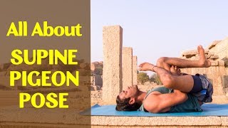 Supine Pigeon Pose Supta Kapotasana Yoga for Beginners  Triyogam Series [upl. by Llenram]