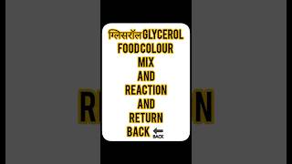 glycerol food colour reactionexperiment scienceexperiment science ytshort MrIndiaTracker [upl. by Nnywg568]