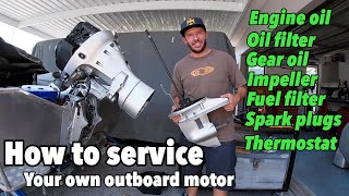 How to service a 4 stroke outboard motor yourself  Honda BF30 [upl. by Dorca632]