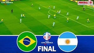 BRAZIL vs ARGENTINA  COPA AMERICA FINAL  Full Match All Goals 2024  eFootball PES Gameplay [upl. by Naam]