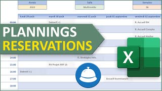 Plannings hebdomadaires des salles de réunion réservées [upl. by Tenahs]