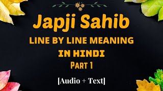 Japji Sahib Translation In Hindi Audio  Text  जपजी साहिब का हिंदी में अर्थ  PART 1 [upl. by Birchard]