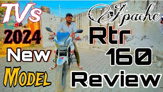 Tvs 2024 New Model Review Apache Rtr 160  Review with price amp features  mileage amp Speed [upl. by Akeimat891]