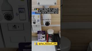 Como instalar cartão de memória em câmera wifi lâmpada câmera cameras camerawifi wdpurple cftv [upl. by Einre]