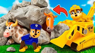 Spielzeug Video für Kinder mit der Paw Patrol Die Straße ist mit Steinen blockiert [upl. by Asare]