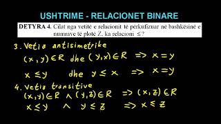 19 Matematika 10 Mesimi 19 Ushtrime Relacioni binar [upl. by Idahs]