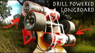 Electric Longboard Made From a Drill  You Can Do This Right Now [upl. by Egas]