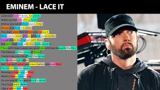 Eminem  Lace It Rhyme Scheme Highlighted [upl. by Laon238]