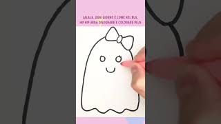 DISEGNA UN FANTASMA CON UN FIOCCO PER HALLOWEEN 🎀👻  comedisegnare arte halloween [upl. by Anaeel]