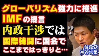 【IMFの負の実態を国会で明らかに・・・】国際機関に国会でここまではっきりと言えるのは参政党だけ 神谷宗幣 国会 [upl. by Albemarle]