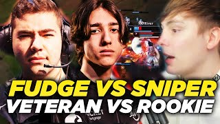 LS  VETERAN VS ROOKIE SNIPER TAKES ON FUDGE  100T vs C9 [upl. by Ajnos]