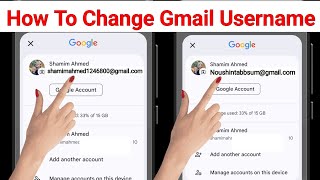 how to change gmail id name in Mobile How To Change Email id and Username [upl. by Renruojos]