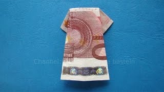 Geldschein Falten Kleid  Einfache Origami Kleidung falten mit Geld zum Geldgeschenke basteln [upl. by Charmane312]