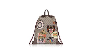 Gucci GG Supreme Courrier Soft Drawstring Backpack [upl. by Tumer]