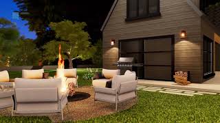 Fireplace Area Render with VORTEK Spaces [upl. by Ahsilet]