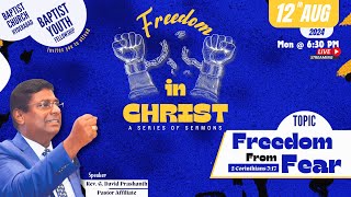 BAPTIST CHURCH HYDERABAD l 12 AUG 2024 l Rev G David Prashanth Pastor Affiliate  LIVE [upl. by Nhguaved]