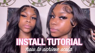 WIG INSTALL TUTORIAL PERFECT FOR BEGINNERS  Sunber Hair Body wave wig [upl. by Ronaele908]